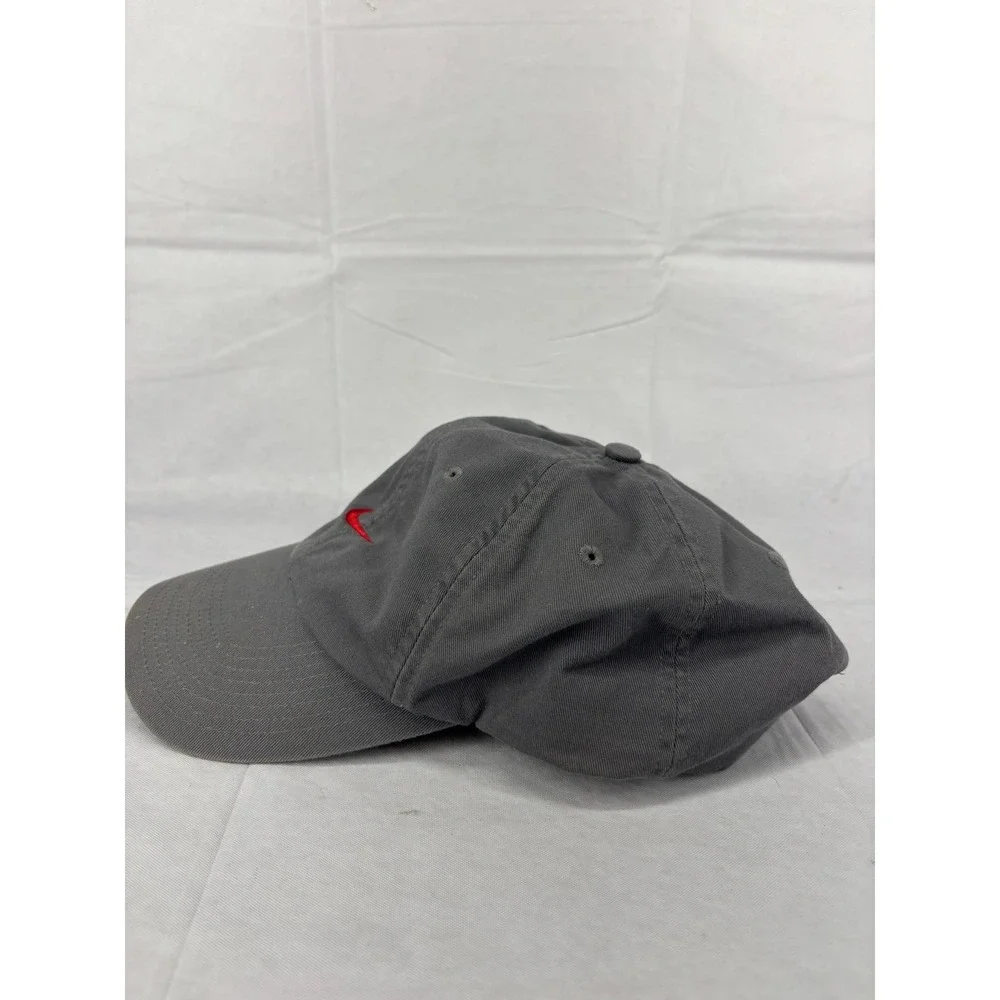 Nike Baseball Cap Mens Charcoal Gray Cotton Swoosh Logo Adjustable Strapback OS